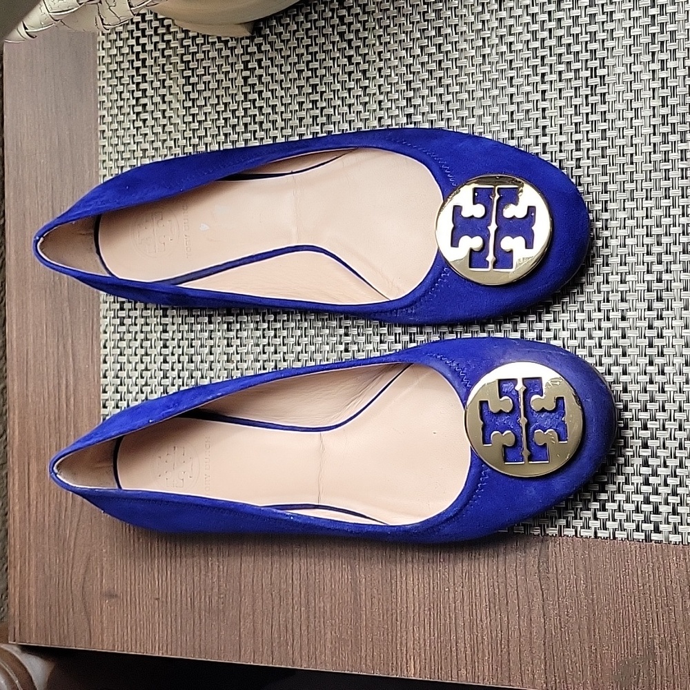 Tory Burch Suede Leather Reva Flats Size 10.5